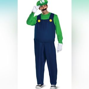 Official Nintendo Super Mario Bros Men's Luigi Deluxe Adult Costume
